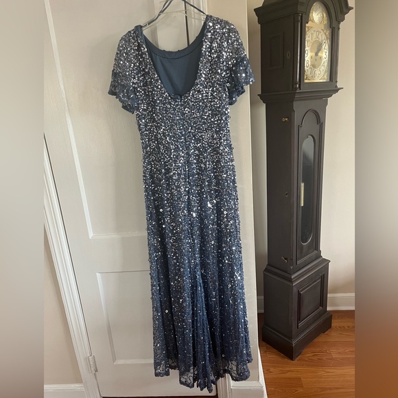 Adrianna Papell Cap Sleeved Sequin Gown - Picture 2 of 6
